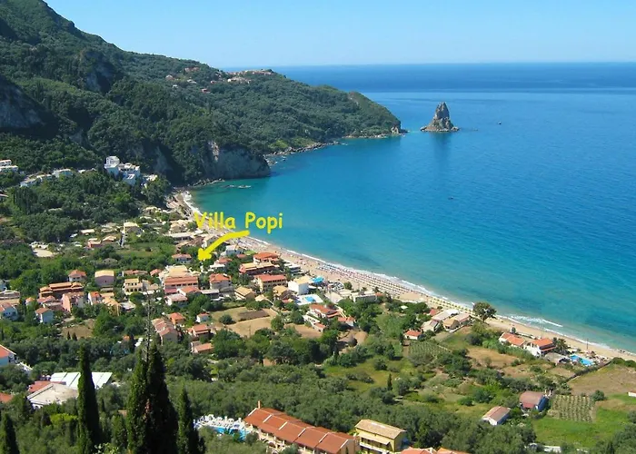 Haustierfreundliches Villa Popi On The Beach Of Agios Gordios Agios Gordios 